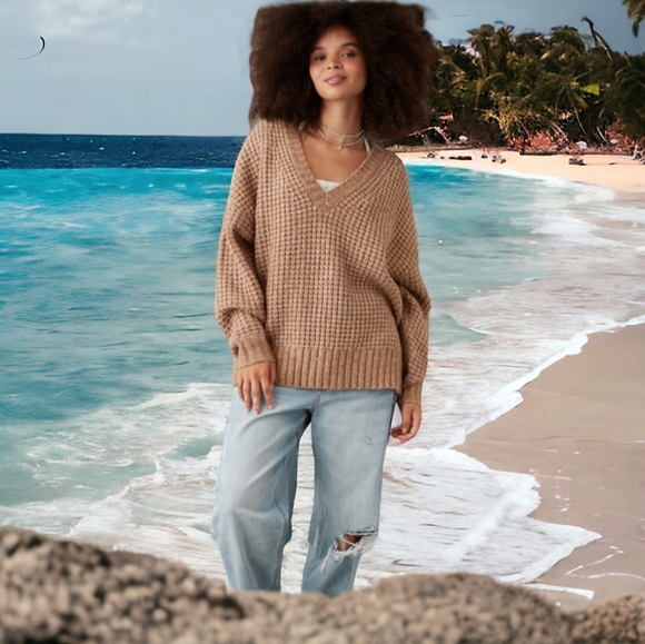 NWT - AMERICAN EAGLE Whoa So Cozy Waffle Sweater - Size M - Picture 7 of 7